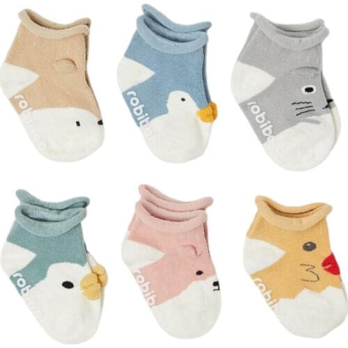 1 Pair Newborn Cotton Cartoon Animals Winter Autumn Baby Accessories Infant Terry Warm Slippers Children Girls Boys Kids Socks