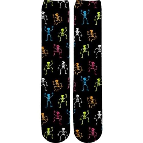 NEW 3D many Skull Comic Punk Rock Doodle Retro Painting Art Socks Unisex Women Men Funny Novelty Starry Night Vintage Socks -3