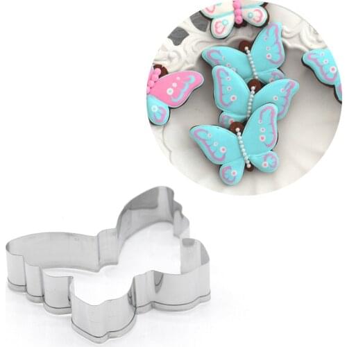 Butterfly Cookie Cutter Stainless Steel Biscuit Cut Mold Baking Fruit Cut Cake Mold Embossing Printing Die
