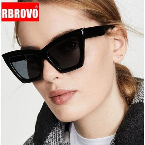 RBROVO 2021 Cateye Retro Sunglasses Women Luxury Brand Glasses Women/Men Cat Eye Eyeglasses Women Mirror Gafas De Sol Mujer