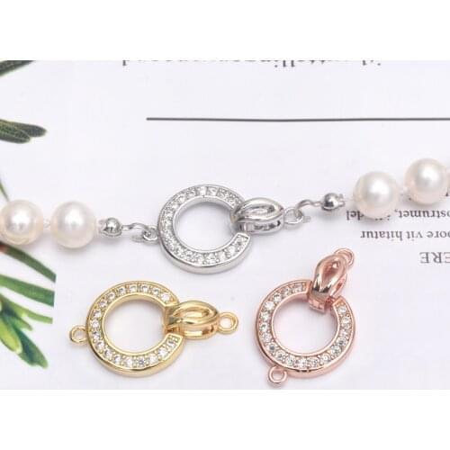 Wholesale DIY Natural Stones Beads Jewelry Making Accessories Silver/Gold/Rose Gold Metal Connector Clasps Findings