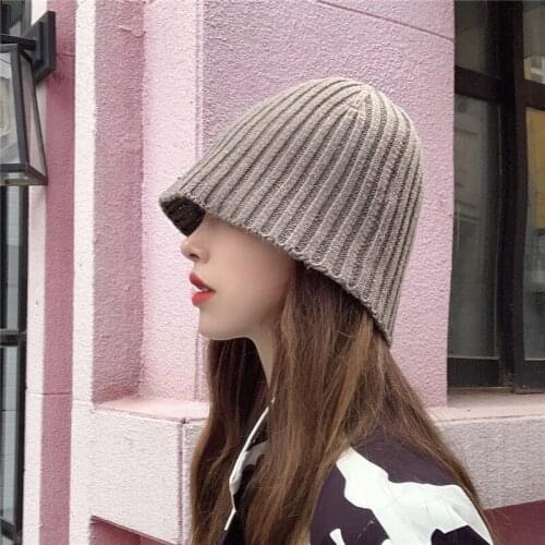 Fall Winter Bucket Hat for Women New Designer Cable Knit Fisherman Cap Soft Solid Cloche Caps Ladies Cute Bob Hats