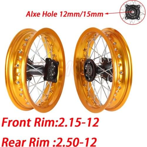 High quality 12 inch 32 hole wheels hub motorcycle modified accessories high quality Front 2.15-12 & Rear 2.50-12