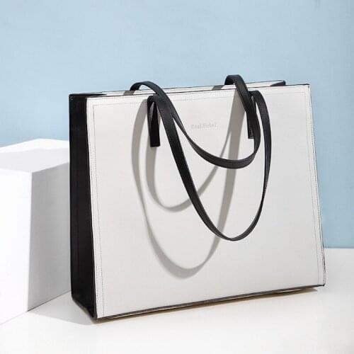 Simple Office bag Luxury handbags women bags designer Genuine Leather Document bag Fashion Cow leather bag Laptop bags for women