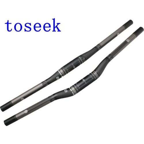 TOSEEK Bike Carbon Handlebar Mountain Flat/Rise Bicycle Handlebar 620-740mm*31.8mm mountain MTB road Bike Handle bars Parts