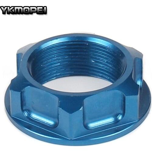 Blue CNC Billet Steering Stem Nut For WR125 08 09 10 11 12 13 Motocross Supermoto Enduro Motorcycle Dirt Bike Off Road