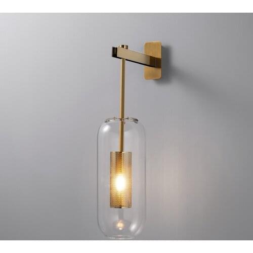 Modern Glass Wall Light Sconce Decorative Led Mirror Bedroom Bedside Living Luminaire Kitchen Porch Indoor Lighting Nordic Lamp