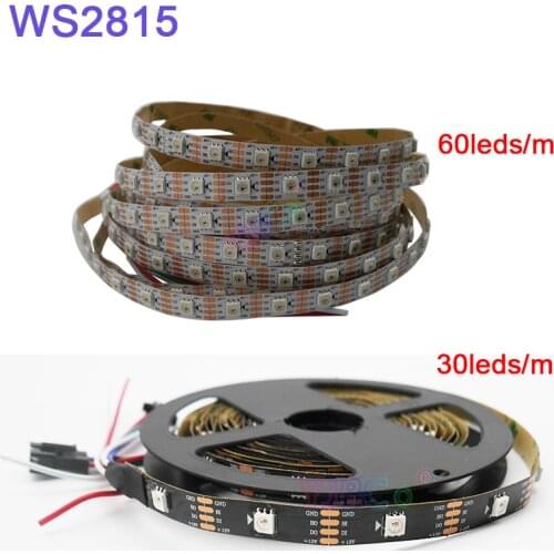 Led strip light DC12V 50m 10lot 5m/lot WS2815 IP30/IP65/IP67;Addressable Dual-signal Smart led strip tape;30/60 pixels/leds/m