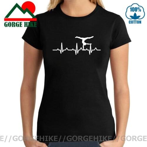 GorgeHike Funny Gymnast Heartbeat T shirt womens Tee shirt Ballet Dancer Pulse T-shirt fitness slim tshirt camiseta Masculina