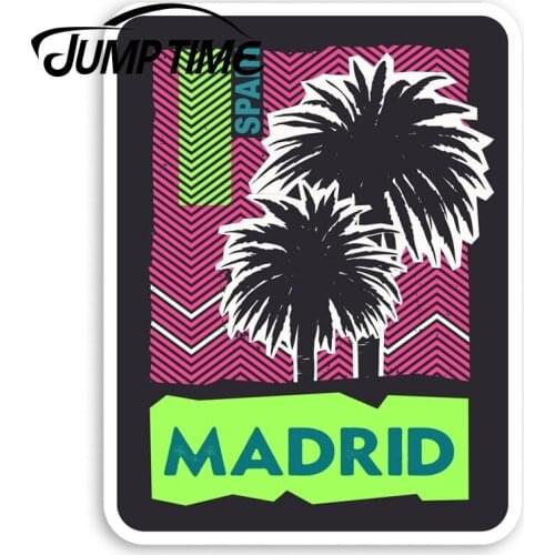 Jump Time Madrid Spain Vinyl Stickers - Travel Holiday Sticker LuggageWaterproof Car Decal Trunk Car Accessories
