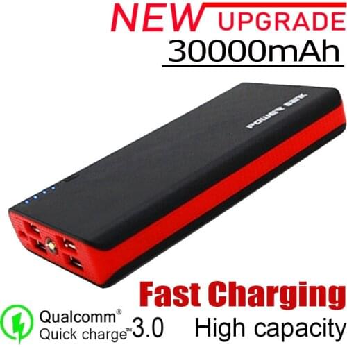 Power Bank 30000mAh Fast Charging Powerbank USB Output LED Light Power Indicator Show External Battery Charger For iPhone Xiaomi