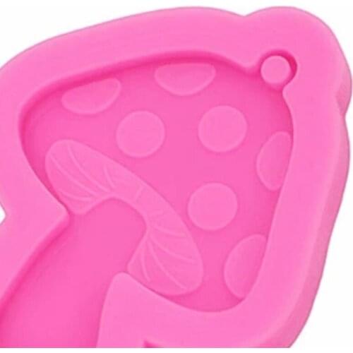 X4YA Shiny Toadstool Mushroom Earrings Epoxy Resin Mold Keychain Pendant Silicone Mould DIY Crafts Jewelry Necklace Clay Polymer