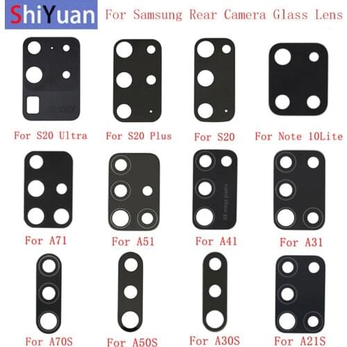 2pcs Back Rear Camera Lens Glass Replacement For Samsung S20 S20Plus S20Ultra Note 10Lite A71 A51 A41 A31 A70S A50S A30S parts