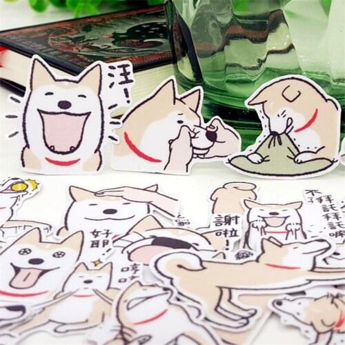 24 PCS New Cute cartoon little yellow dog Paper Lable Stickers Crafts And Scrapbooking Decorative Sticker DIY Lovely Stationery