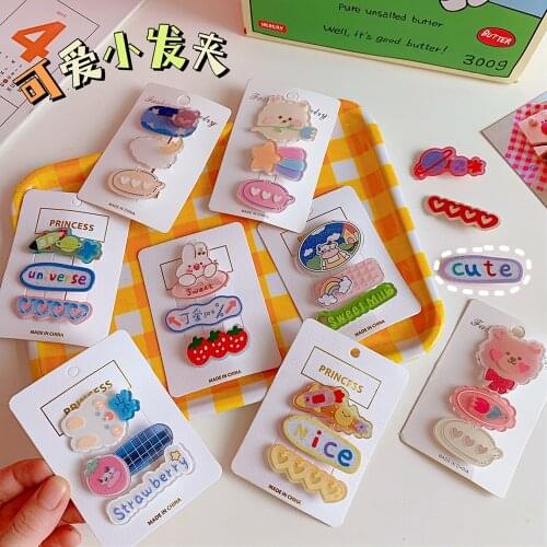 3pcs/set Women Cartoon Bear Bunny Hair Clips For Women Girls Cute Headband Sweet Hairpins Barrettes Hair Accessories