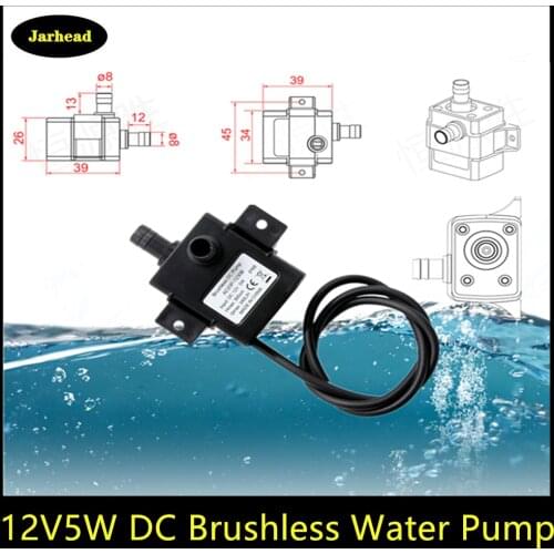 12V5W DC Brushless Water Pump Silent Computer Water Cooling DIY Motor Submersible Pump Long Life Mini Centrifugal Pump