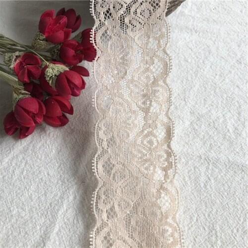 Beige Cotton S1052 5CM Embroidered Lace Net Ribbons Fabric Trim Diy Sewing Handmade Craft Materials