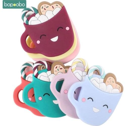 Bopoobo 1PC Food Grade Baby Teethers Silicone Cup Chewable BPA Free Rodent Teething Tiny Rod Silicone Cup Teether Baby Product