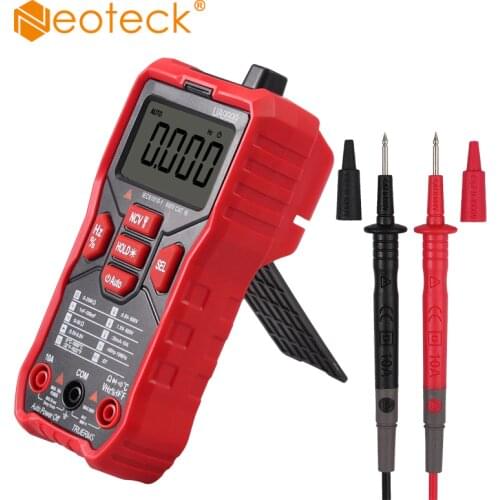 Neoteck Digital Multimeter TRMS 6000 Counts Button Design Multimeter Auto Ranging DMM Voltage Capacitance Tester Temperature NCV