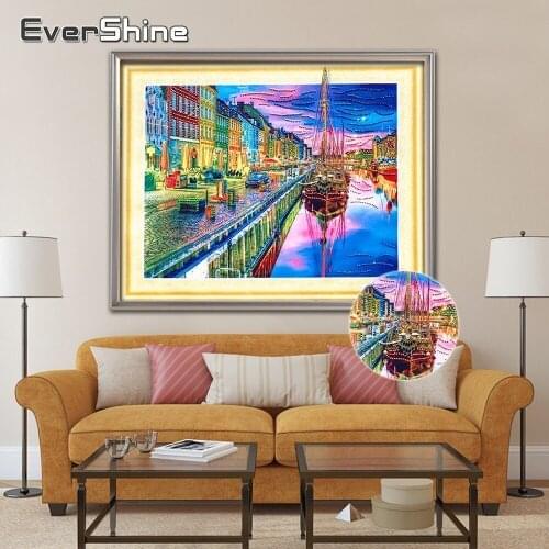 EverShine 5D Diamond Painting Special Shape Landscape Diamond Embroidery Sale Picture Of Rhinestones Diamond Mosaic Handmade Art