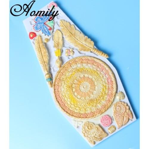 Aomily Feather Butterfly Patten Cake Silicone Molds Fondant Cake Decorating Tools Chocolate Mold Resin Clay Mould Baking Tool