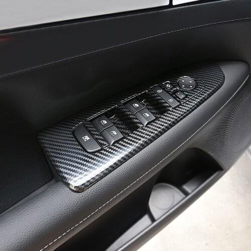 LHD!! For Kia K3 Forte Cerato 2019 2020 2021 Carbon Style Window Switch Button Frame Decoration Cover Trim Car Styling