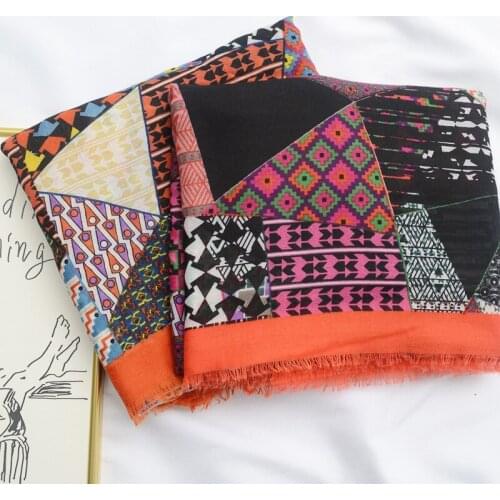 2019 Fashion Bohemia Style Fringe Scarves Shawl Trendy Long Geometry Scarf Wrap Hijab Muffler 2 Color Free Shipping