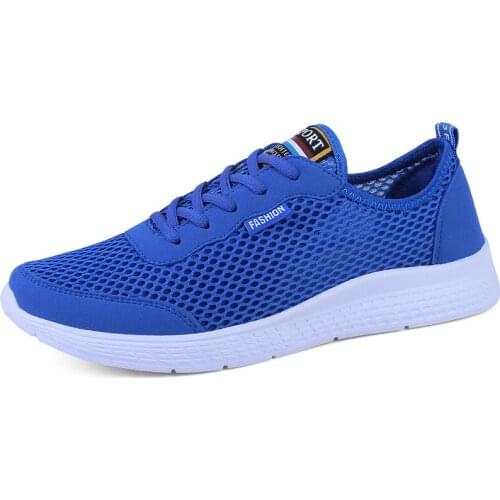 35-50 Plus Size Men Casual Shoes Spring Summer Fashion Mens Sneakers Outdoors Mesh Shoes Men Lace Up Breathable Men Shoes