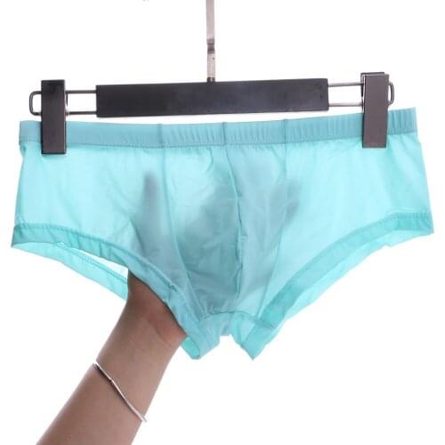 Brand New Men Underwear Mens Sexy Ice Silk Briefs Bulge Pouch Men Bikini Jockstrap Low Waist Breathable Gay Underpants Male