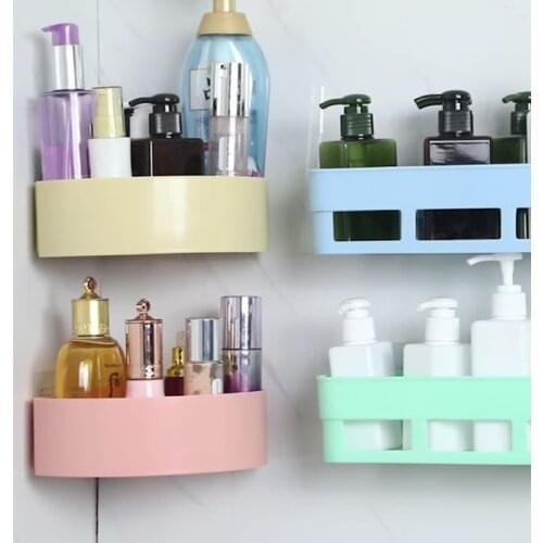 Wall Mounted Bathroom Shelf Corner Shelf Durable Suction Cup Drainage Shelf Dish Sponge Storage Rack Holder For Kitchen Bathroom