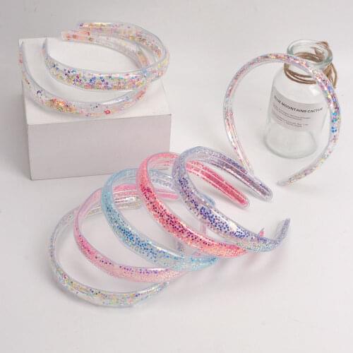 New Sequin Quicksand Headband Hair Hoops for Baby Girls Glitter Sweet Kid Headband Fashion Hairband Baby Hair Accessories 2021