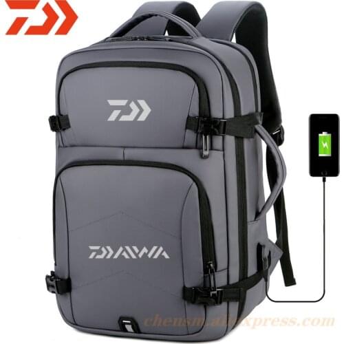 Daiwa 2021 Multifunction 15.6 Inch Waterproof USB Men Backpack For Men Fishing Bag Male Outdoor Anti Theft Travel Backpack Pack
