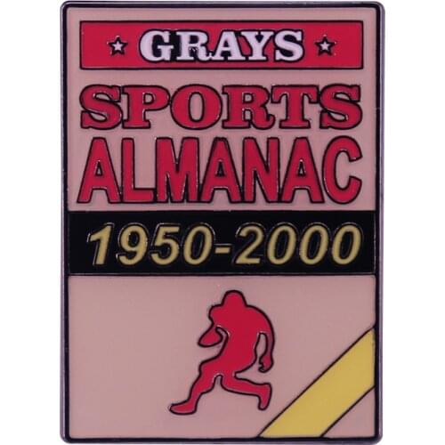 Bttf Grays Sports Almanac 1950 to 2000 Brooch Lapel Pin back to future Badge Movie Themed Jewelry