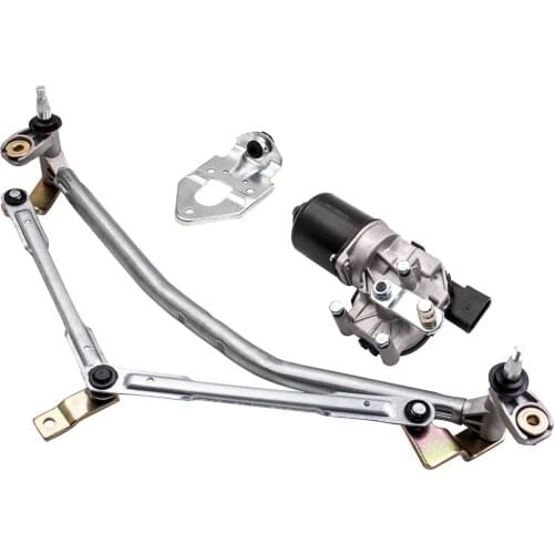 WINDOW WINDSCREEN WIPER MOTOR FRONT for VW POLO 9N + Wiper Linkage 6Q1955113 6Q1955113A 6Q1955119A 4 Pins Plug