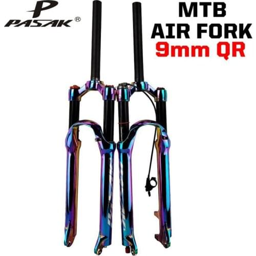 PASAK aluminum Alloy MTB Bicycle Fork Supension Air 26/27.5/29er Inch Mountain Bike 32RL100mm Fork For A Bicycle colour plating