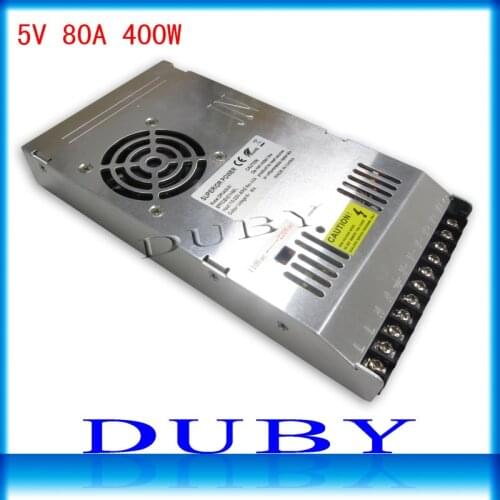 Utral thin 5V 80A 400W Switching power supply Driver For LED Light Strip Display AC100-240V Factory Supplier Free shipping