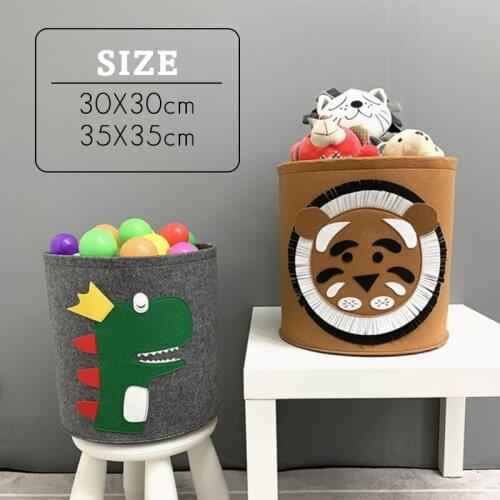 Felt Storage Baskets Round Kids Toys Clothes Organizer Folding Dirty Clothes Laundry Basket Sundries Underwear Storage Bucket