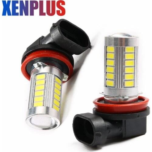 Xenplus 2pcs Car Light LED H8 H9 H11 Fog Driving Lamp Bulbs 33 SMD 5730 led DC 12V Running Light 850lm 6000K White