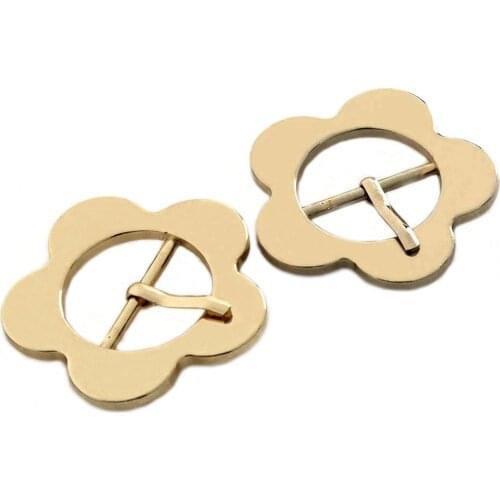 1pcs Metal Fashion Flower Shape Belt Buckle New Style Single Pin Buckle for DIY Leather Craft Bag Strap Belt Garment Webbing