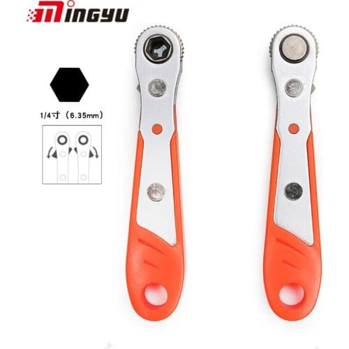 1pc Mini Ratchet Screwdriver Handle For 1/4 Inch Shank Bits L Type Hex Screw Driver Tools Direction Changed Bit Holder