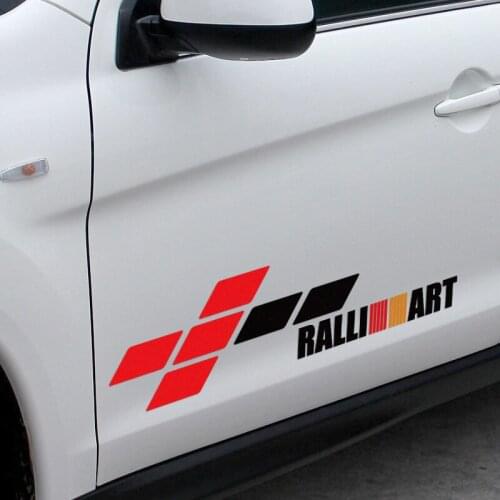 10 Pairs Customizable RALLIART Door Stickers Decal Car-Styling For mitsubishi asx lancer outlander pajero galant car accessories