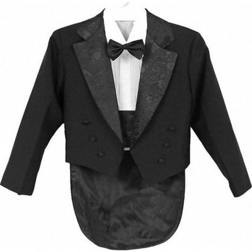 2018 Formal baby boy suits wedding suits for boys party baby suits wear 5-Piece black/white polyester child suit for boys