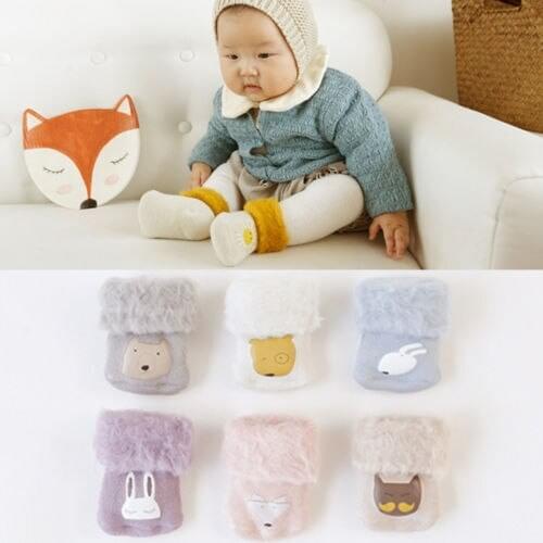 2019 New Cotton Newborn Baby Girl Cartoon Thickening Warm Anti Slip Cotton Socks 0-5Y 3PCS