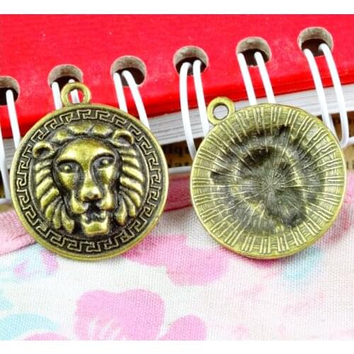 30pcs Lion Charms DIY Jewelry Making Pendant Fit Bracelets Necklaces Earrings Handmade Crafts Antique Bronze Plated Charm
