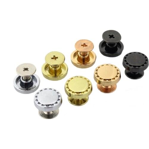 4pcs Metal New Style Round Shape Screw Back Rivets Studs Nail Stud for DIY Garment Leather Craft Belt Wallet Decoration Parts