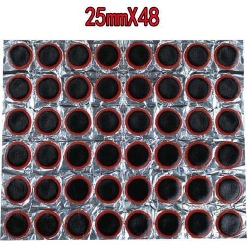 48 Pcs 25mm Motor Bicycle Tyre Tire Inner Tube Puncture Rubber Patches Repair Kit Sticker Mountain Bike Kit Cycling Repair Tool