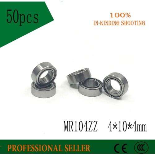 50pcs MR104ZZ ABEC-3 P6 4X10X4mm Miniature Ball Bearings MR104-2Z 4*10*4mm WML4010ZZ L-1040ZZ