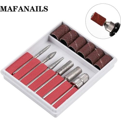 #TH01 Manicure Articles 6 Pcs Alloy Grinding Head + 6Pcs Sand RingGrinding Needle Diamond Grinding Rod Grinding Machine Special