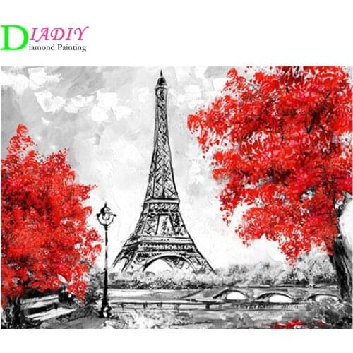 Diamond Embroidery Cross Stitch Street Diamond Painting Landscape 5D DIY Full Drill Mosaic Rhinestone Pictures Crafts