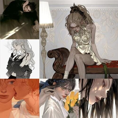 5D Cartoon DIY Diamond Painting Personality Girl Illustration Diamond Embroidery Cross Stitch Two-dimensional Home Decoration